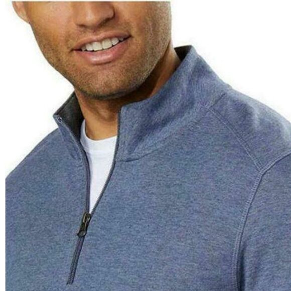 English Laundry XXL Performance 1/4 Zip Top in Pacific Blue - Picture 7 of 8